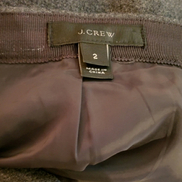 J. Crew Flounce Ruffle Skirt Bonded Gray Wool sz 2 EUC - Picture 5 of 6
